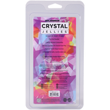 Crystal Jellies Novice Pop Plug 4 Inch Teal packaging with details about features and usage.