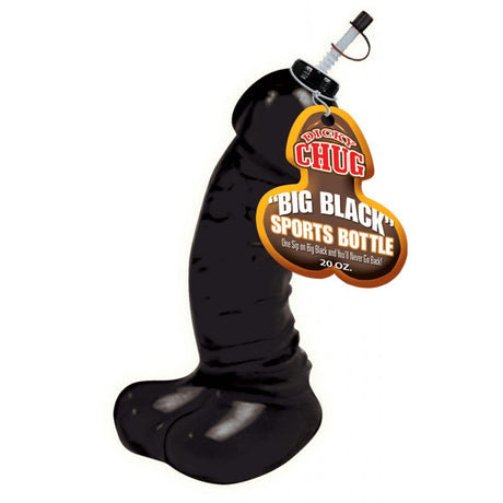 Dicky Chug Black Sports Bottle 20 Oz, a humorous and functional sports bottle for parties and workouts.
