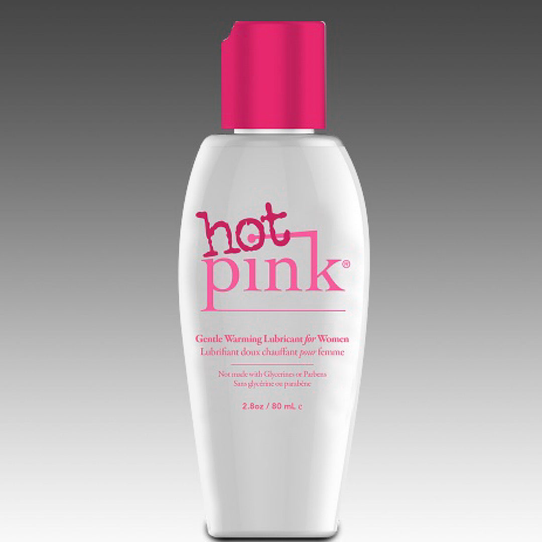 Hot Pink Warming Lubricant for Women 2.8 Oz bottle with pink cap and label