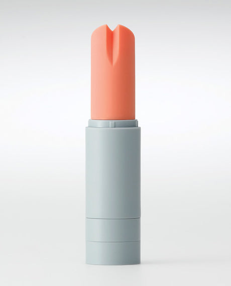 Tenga Iroha Stick Coral X Gray Discreet Vibrator displayed in an elegant design, compact and pocket-friendly.