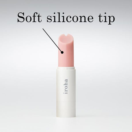 Tenga Iroha Stick Vibrator Light Pink White with soft silicone tip for gentle stimulation.