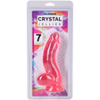Crystal Jellies Curved Realistic Cock With Balls 7 Inch Pink in packaging by Doc Johnson
