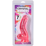 Crystal Jellies Curved Realistic Cock With Balls 7 Inch Pink in packaging by Doc Johnson