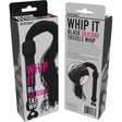 Hott Products Whip It Black Tassel Whip packaging showcasing the sleek design and playful features of the erotic whip.