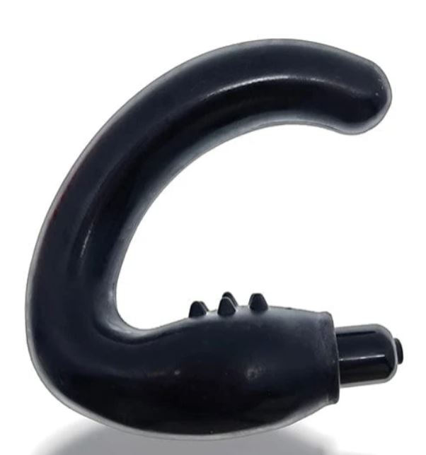 Oxballs Hunkyjunk Hummer Vibrating Prostate Massager Tar in sleek black silicone design with removable bullet.