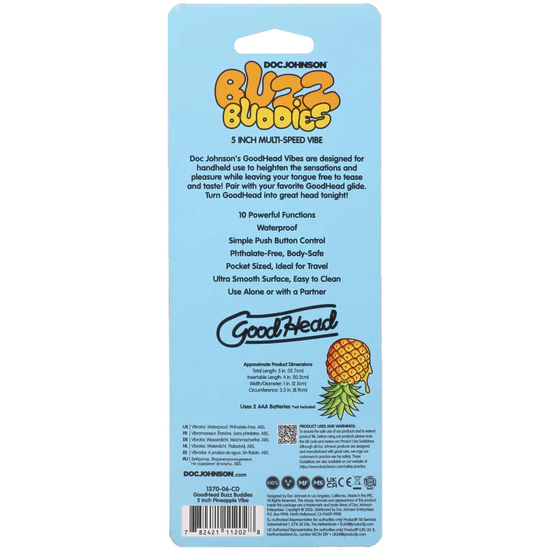 Goodhead Buzz Buddies 5 Inch Multi-Speed Vibe Pineapple