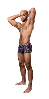 Male Power Hazy Dayz Pouch Short Medium Mushroom model showcasing stylish fit and comfort.