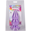 Crystal Jellies Double Pop Plug 6 Inch Purple in packaging, showcasing its double curve design for pleasurable sensations.