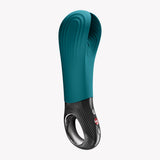 Fun Factory Manta Vibrating Stroker Green with ergonomic design and targeted vibration for enhanced pleasure.