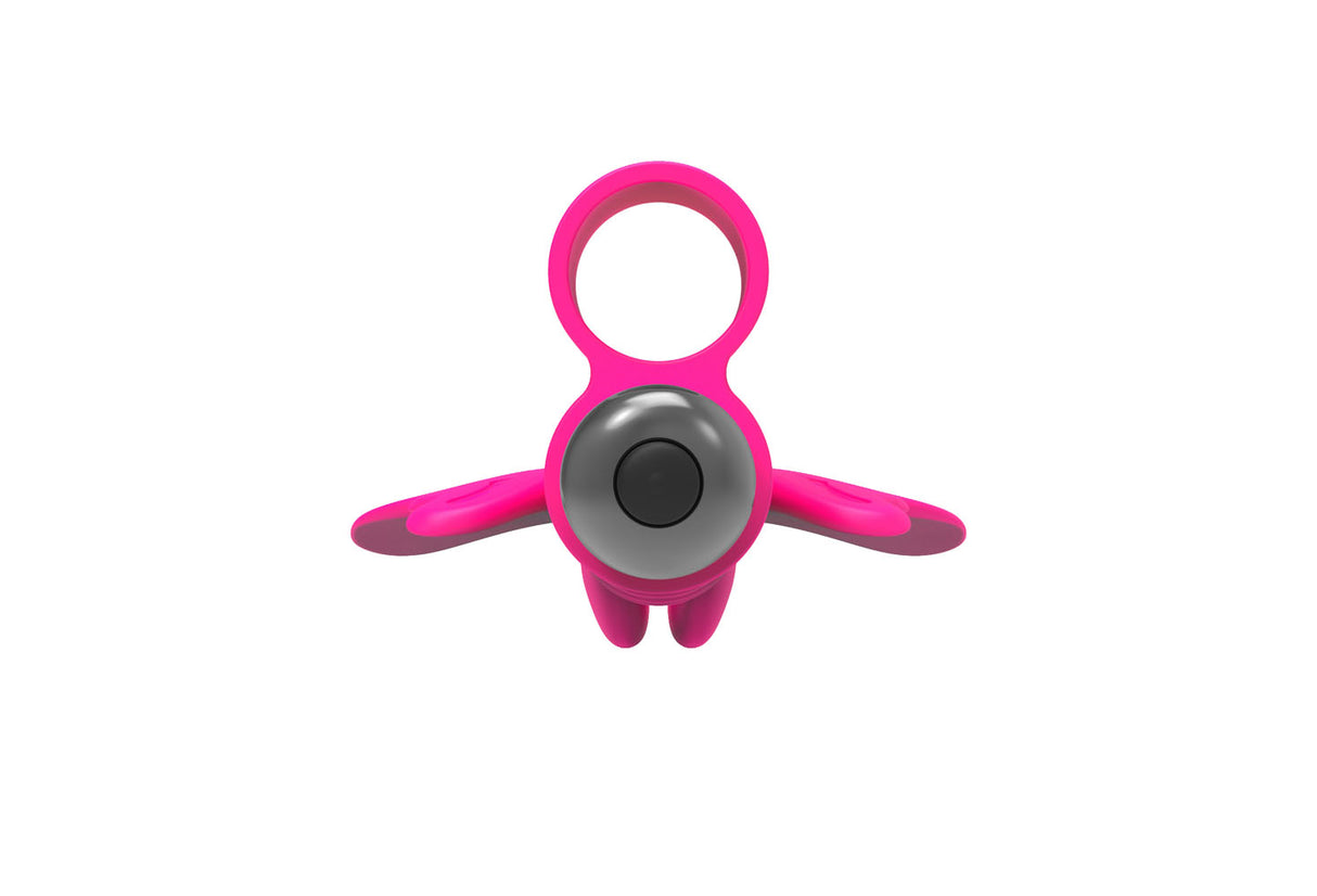 The 9's Flirt Finger Butterfly Finger Vibrator Pink features a cute butterfly design, perfect for intimate moments.