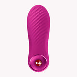 Fun Factory Bijou Rechargeable Bullet Vibrator Magenta, sleek design with textured surface and FUN logo.