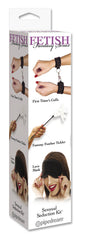 Fetish Fantasy Series Sensual Seduction Kit packaging featuring cuffs, feather tickler, and love mask.