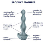 Satisfyer Lolli-Plug 2 Vibrating Butt Plug Ice Blue features smooth silicone, rounded tip, powerful motors, and wide base for easy removal.