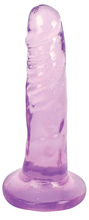 Lollicock 6 Inch Slim Stick Grape Ice Purple Dildo featuring a translucent grape-hued design.
