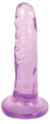 Lollicock 6 Inch Slim Stick Grape Ice Purple Dildo featuring a translucent grape-hued design.