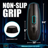 LoveBotz Milker Max, featuring non-slip grip and removable cap, dimensions 10.8" x 3.8" for ultimate pleasure.