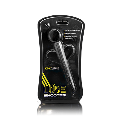 Kink Culture Lube Shooter 20ml Applicator packaging showing tapered tip for easy lubricant dispensing.