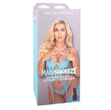 Main Squeeze Allie Nicole Porn Star Ultraskyn Pussy Stroker packaging featuring Allie Nicole in lingerie.