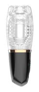 Blowjob Vibrating Sucker Oral Sex Masturbator showcasing a clear design with ergonomic handheld styling.