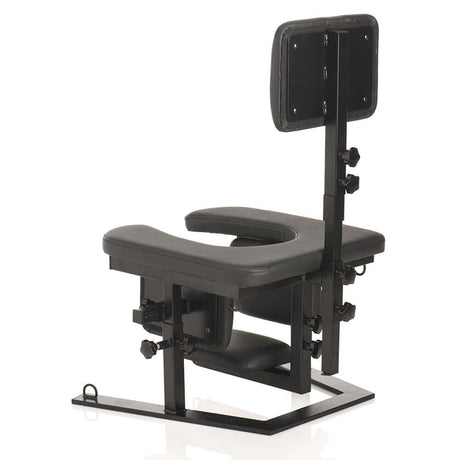 Master Series Pleasure Throne, an adjustable oral sex chair for comfortable intimate experiences.