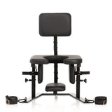 Master Series Pleasure Throne oral sex chair with adjustable straps and plush seat for enhanced intimacy.