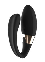 Lelo Tiani Harmony App Connected Couples Vibrator Black showcasing its sleek design and dual-motor features.