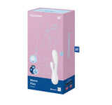 Satisfyer Mono Flex App Controlled Rabbit Vibrator packaging with sleek design and features highlighted.