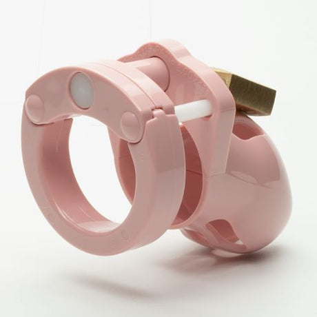 CB-X Mr Stubb Kit 1.75 Inch Pink Cock Cage male chastity device featuring adjustable U-ring and locking mechanism.