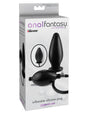 Anal Fantasy Collection Inflatable Silicone Plug Black packaging with details and product image.