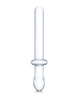 Glas 9.25 Inch Classic Smooth Dual-Ended Dildo Clear, sleek dual-ended glass toy for versatile pleasure.