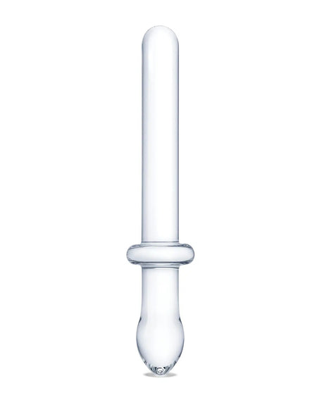 Glas 9.25 Inch Classic Smooth Dual-Ended Dildo Clear, sleek dual-ended glass toy for versatile pleasure.