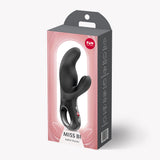 Fun Factory Miss Bi Black Line Dual Action Vibrator in packaging, showcasing premium rabbit-style design for dual stimulation.