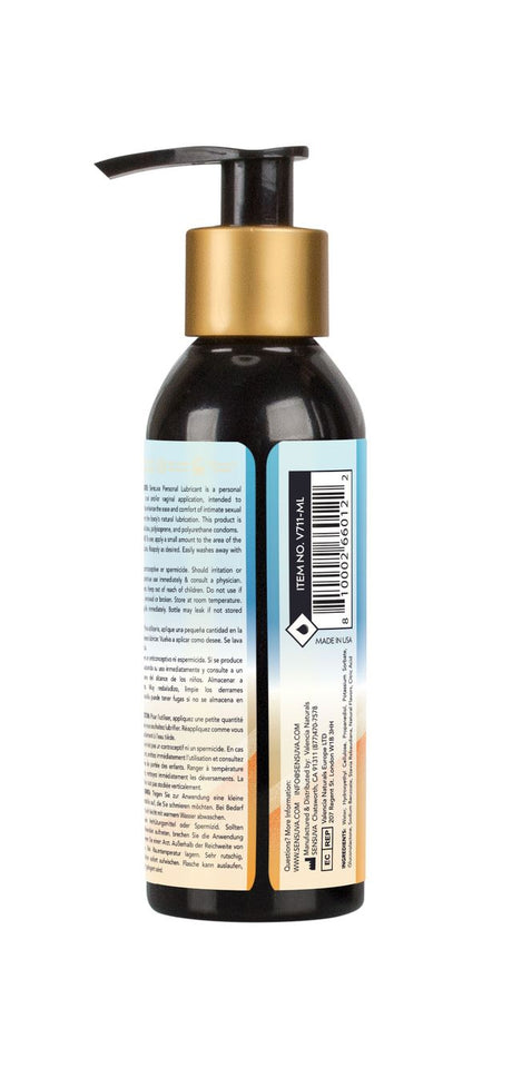Sensuva Natural Water-Based Lubricant Orange Creamsicle bottle with pump top and ingredient label on the back.