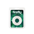 Firefly Bubble Ring Glow in the Dark Cock Ring Large White product packaging showing a stretchy silicone ring.