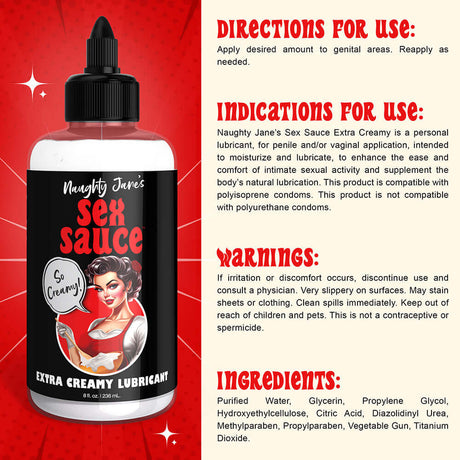 Naughty Jane's Sex Sauce - Natural Lubricant 8 oz Naughty Jane's Sex Sauce - Natural Lubricant 8 oz