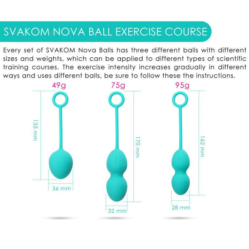 SVAKOM SVAKOM Nova Silicone Kegel Exercise Ben Wa Ball Set Green at $39.99