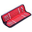 Kink Industries Rosebud Urethral Sounds Kit with polished steel shafts in a zippered case.