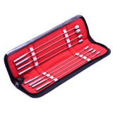 Kink Industries Rosebud Urethral Sounds Kit with polished steel shafts in a zippered case.
