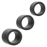 Alpha Liquid Silicone 3 Ring Stamina Set Black featuring three premium silicone rings.