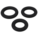 Titanmen Cushioned C-Ring 3 Piece Silicone Set Black featuring three black silicone rings for enhanced performance.