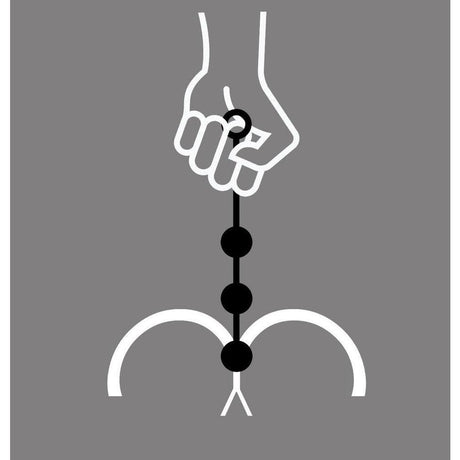 Boneyard Ass Ballz Large Silicone Anal Beads held in a hand, emphasizing weight and design for experienced users.