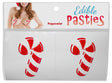 Candy Cane Peppermint Edible Nipple Pasties package featuring candy cane shaped designs for festive intimacy.