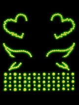 Ayla Adhesive Glow in the Dark Face Jewels featuring sparkling heart and rhinestone designs.