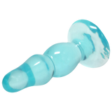 Image of Crystal Jellies Novice Pop Plug 4 Inch Teal, beginner-friendly anal plug with tapered tip for smooth insertion.