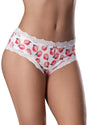 Magic Silk Sweet Treats Boy Short 2XL Peach with playful peach print and lace trim