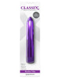 Classix Rocket Vibe Purple 7 Inch Metallic vibrator in sleek packaging with shiny purple finish