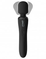 Wanachi Body Recharger Silicone Wand Massager Black with velvety head and flexible neck for deep soothing vibrations.
