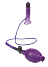 Fetish Fantasy Vibrating Clit Super Suck-Her Purple Pump with a suction bulb and tubing for pleasure.