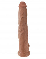 King Cock 14 Inch Cock with Balls Dildo Tan showcasing its lifelike design and realistic details.