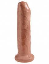 King Cock 7 Inch Uncut Suction Cup Dildo Tan showcasing realistic details and texture.